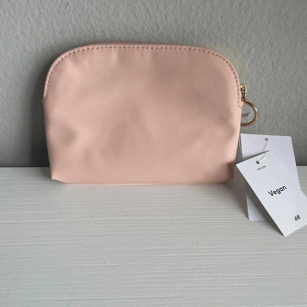H&M Small Makeup Bag - Pink Vegan Leather